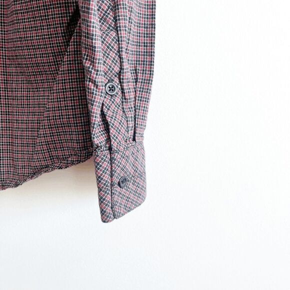 Billabong Men's Premium Tailored Casual Button Down Shirt Check Black Red XL - Picture 3 of 8